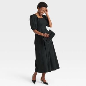 Elegant Black Midi Dress